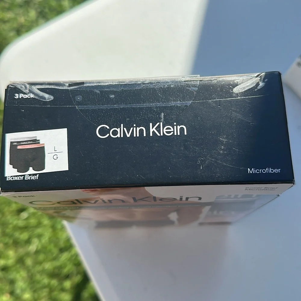 Calvin Klein 3-Pk Microfiber Black Boxer Briefs LG NWT